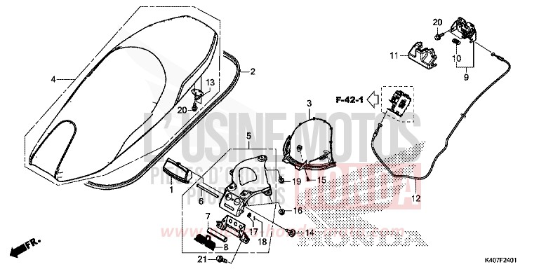 SEAT (NSS125ADK) for Forza 125 MAT CARNELIAN RED METALLIC (R384) from 2019